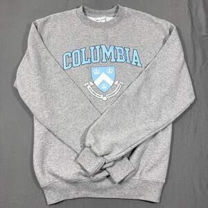 Champion Sweatshirt Mens Small Heather Gray Graphic Print Columbia University